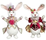 Mark Roberts Mr & Mrs Fluffy Chubby Rabbits set of 2, 15"  2025